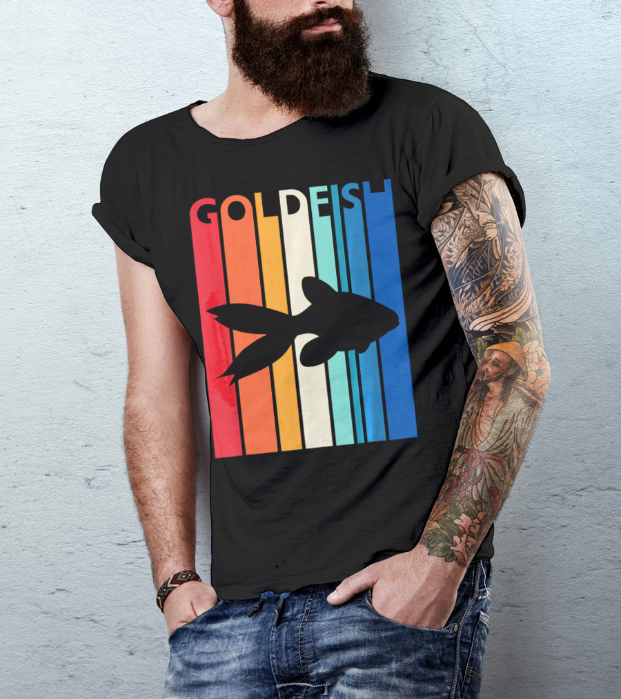 GOLDFISH Silhouette On Retro T-Shirt