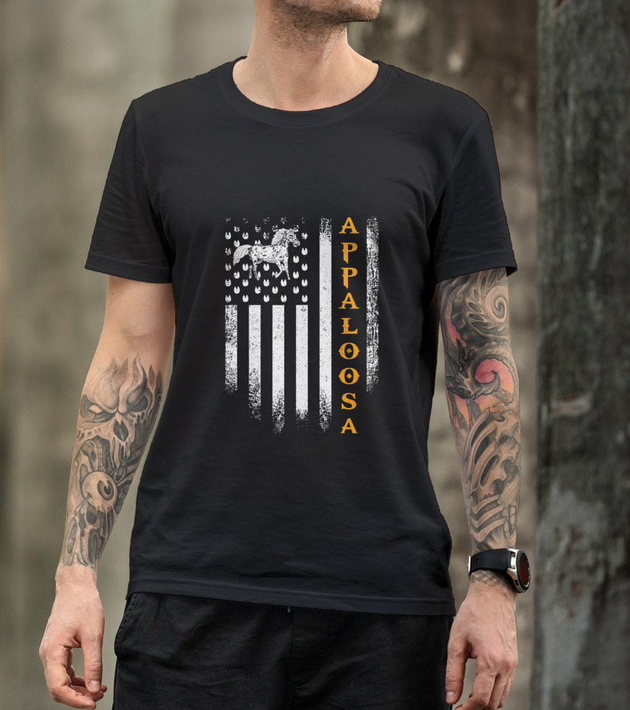 Vintage USA Flag With Appaloosa Horse T-Shirt