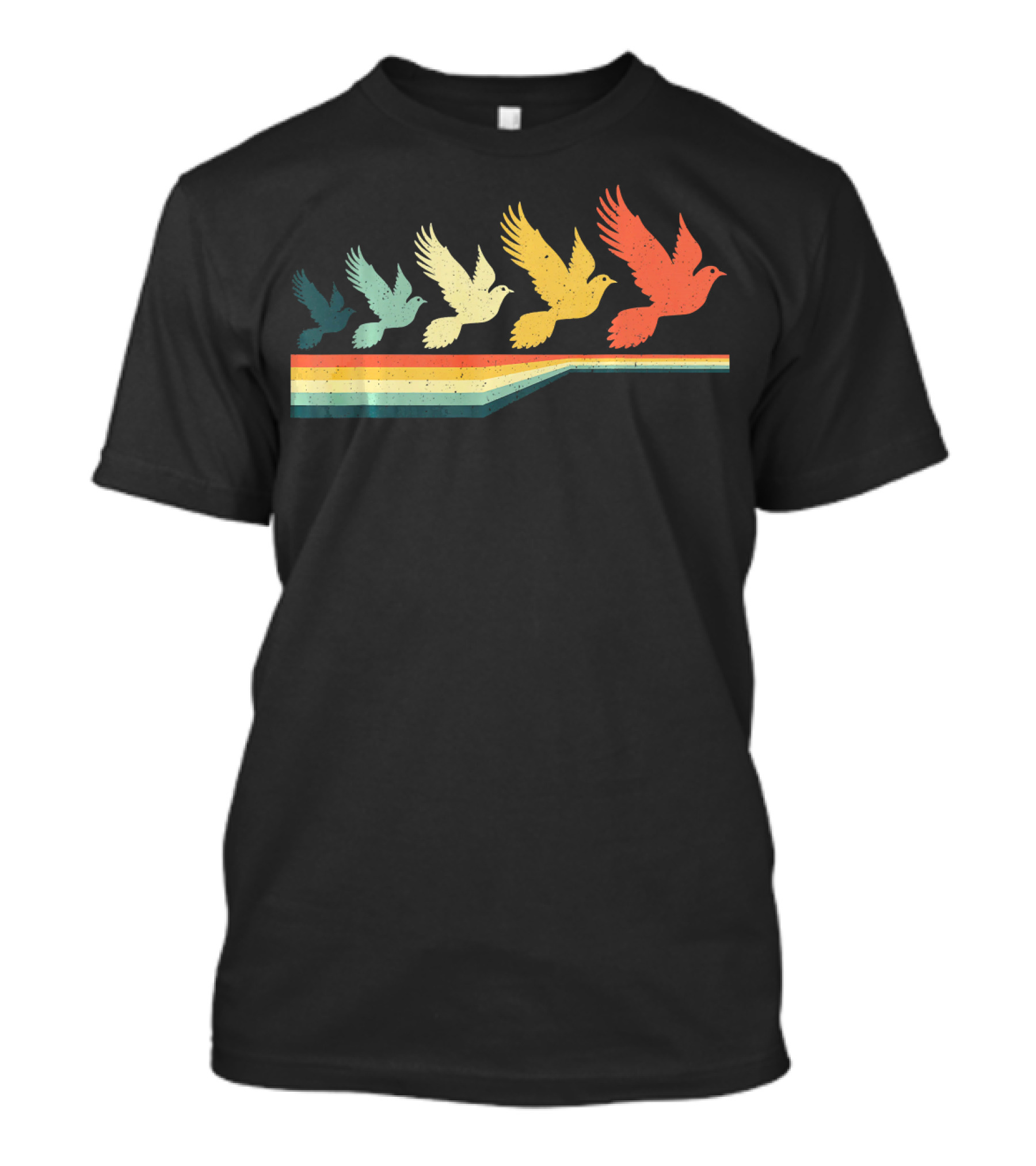 Vintage Retro Pigeon Animal Lover Zookee Bird Rainbow Flight T-Shirt