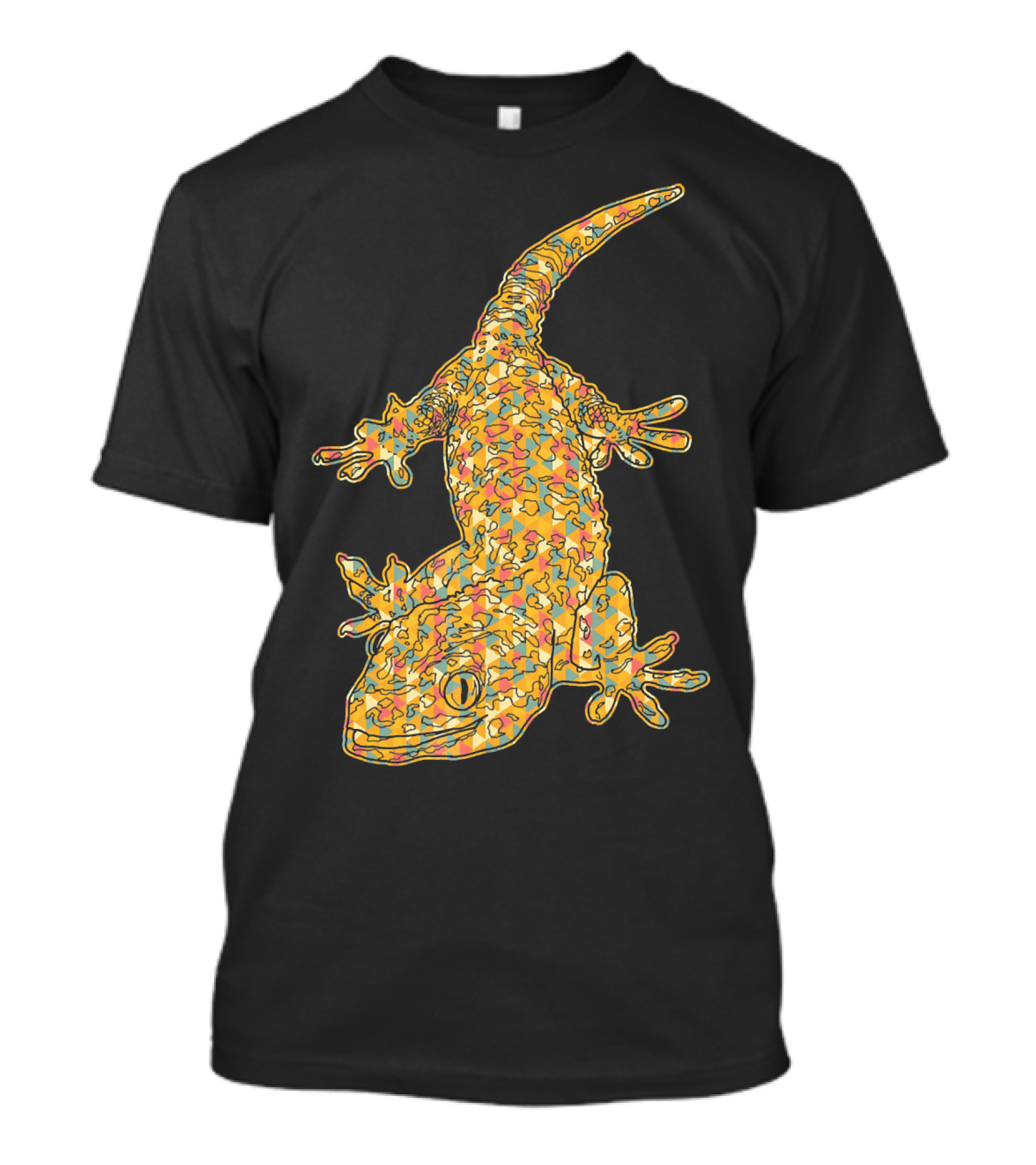 Crested Gecko Vibrant Geometric T-Shirt