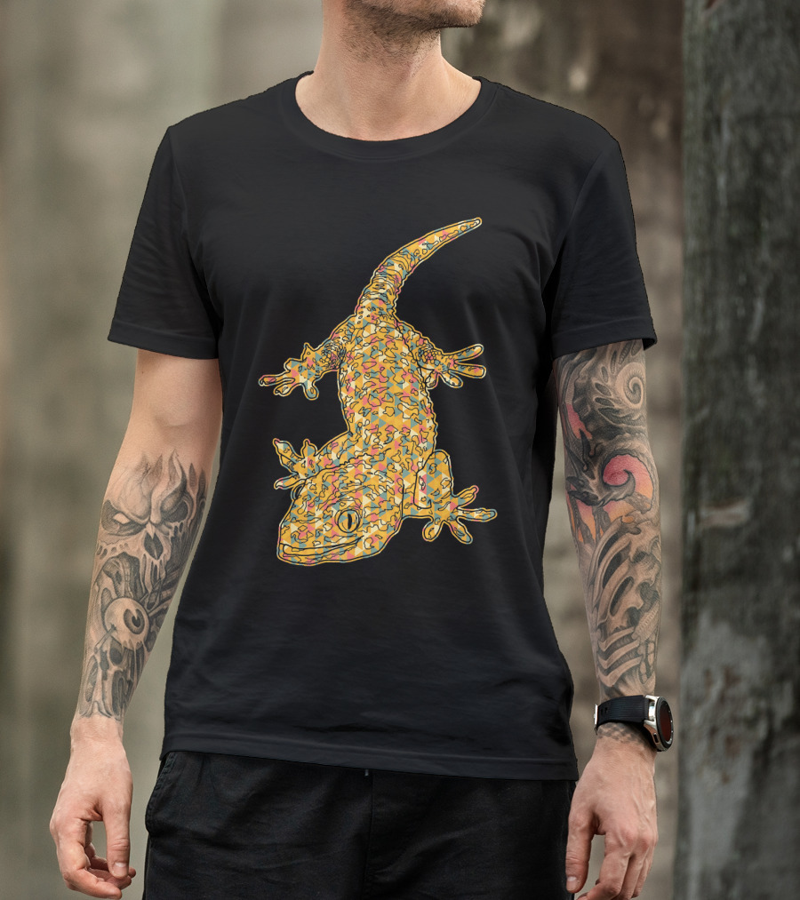 Crested Gecko Vibrant Geometric T-Shirt