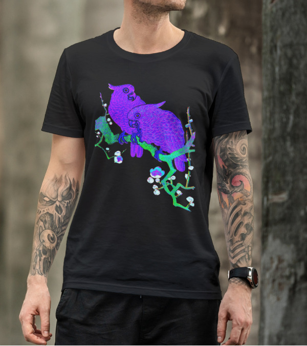 Cockatiel Vaporwave Purple Aesthetic Coc T-Shirt