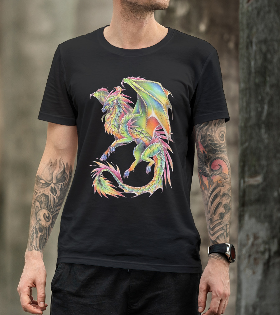 Colorful Dragon Cool Dragon Beautiful Dragon Fantasy Mythical Creature T-Shirt