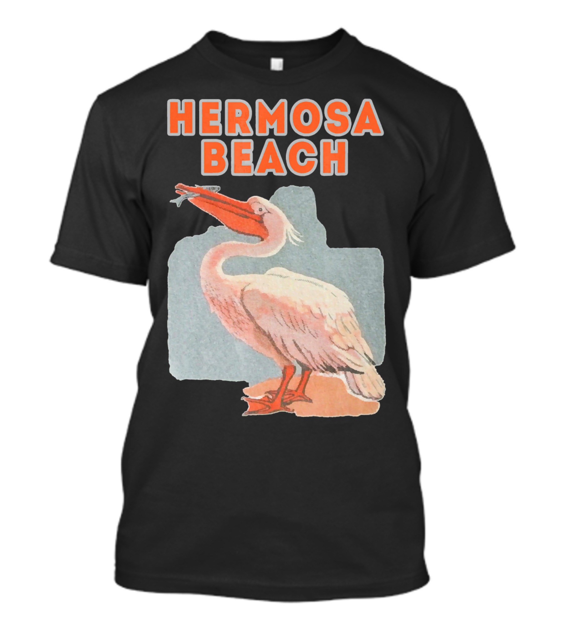 Hermosa Beach California Retro Pelican Holiday T-Shirt