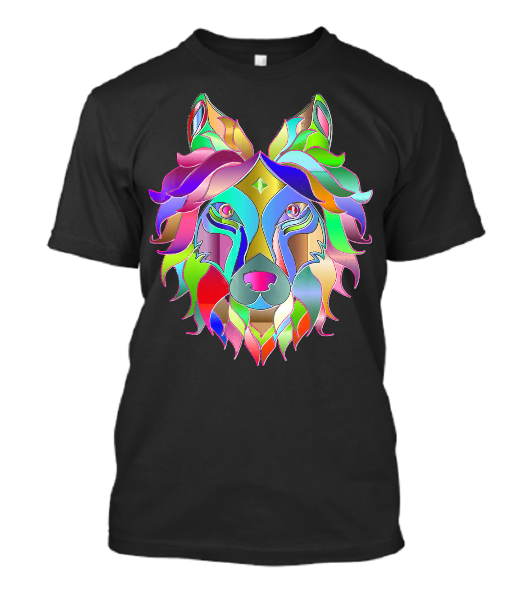 Colorful Wolf Animal Multicolor Abstract Wolf T-Shirt