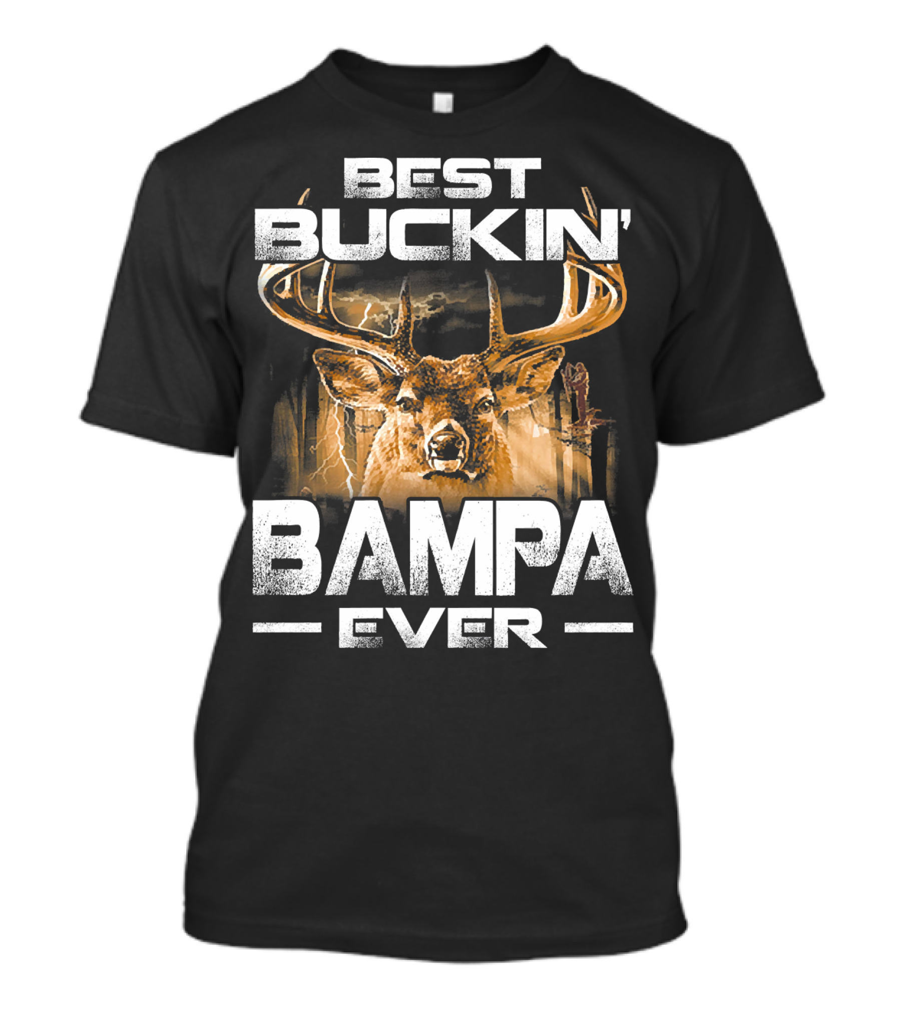 Best Buckin' Bampa Ever Deer Huntin' With Majestic Buck Antlers T-Shirt