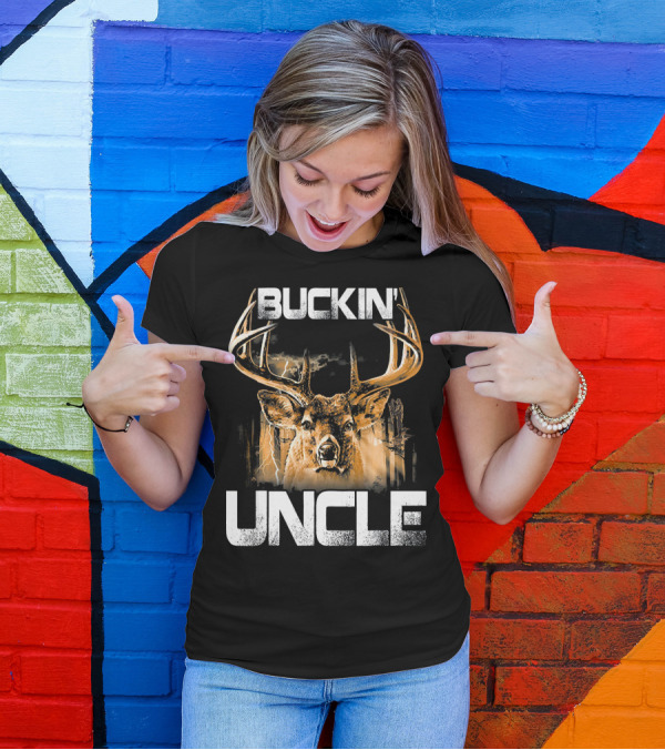 Buckin Uncle Deer Hunting Bucking Stag Thunderstorm Forest T-Shirt