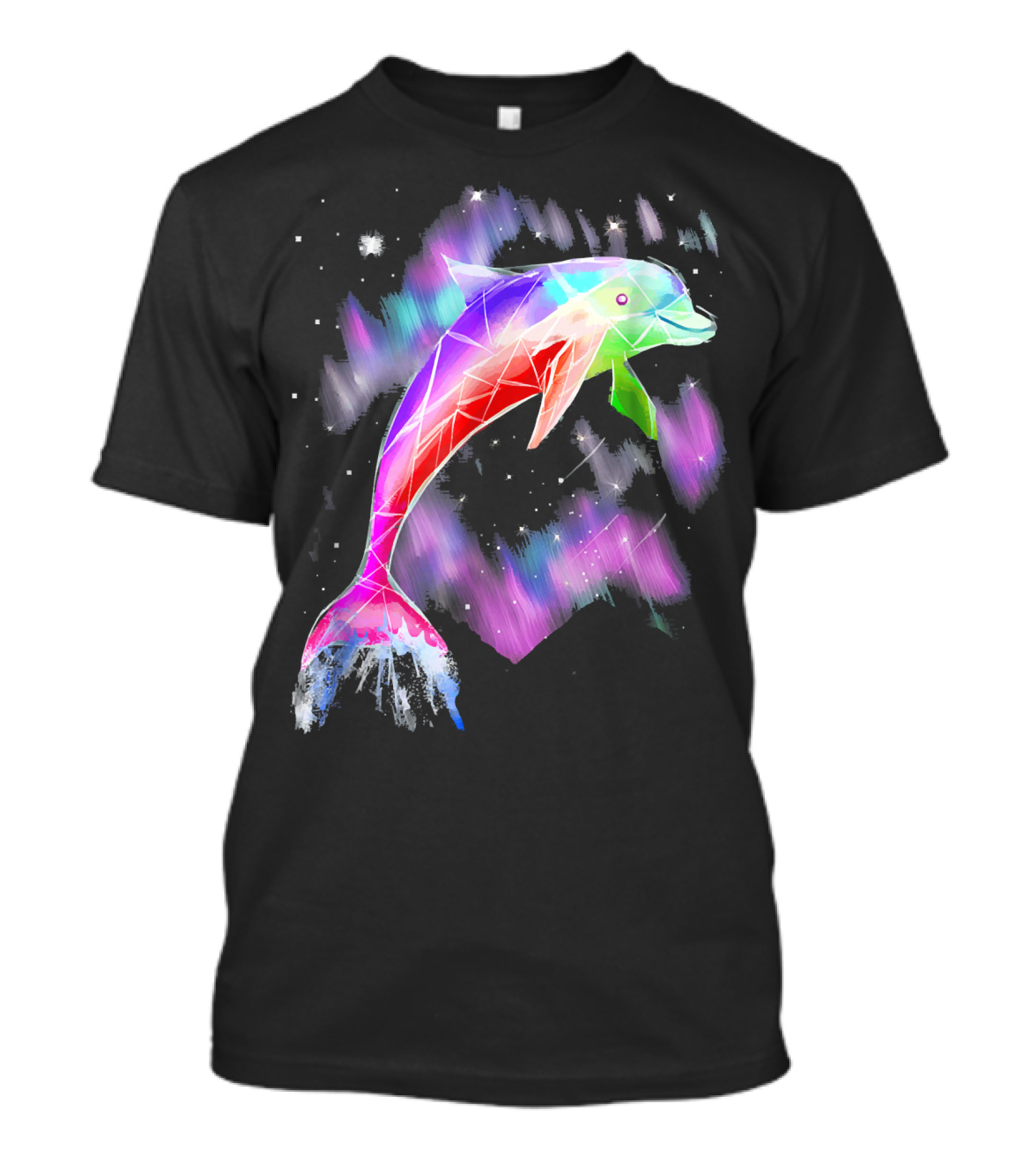 Colorful Pink Dolphin With Rainbow Ocean Gala T-Shirt
