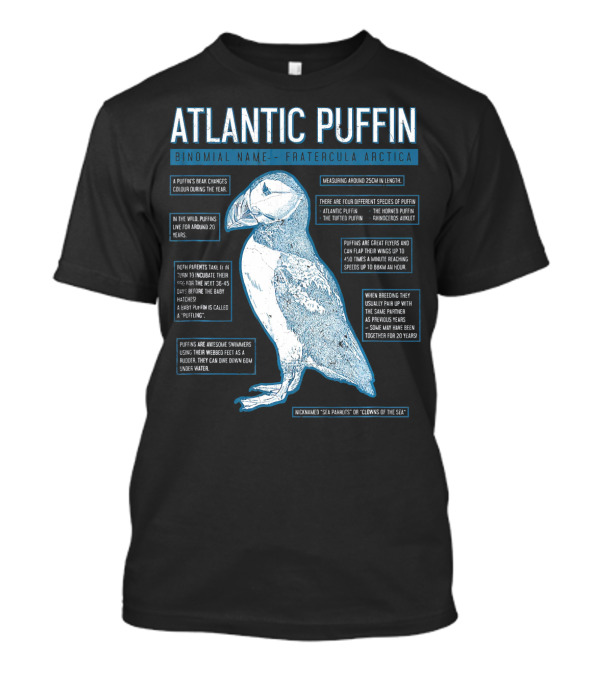 Atlantic Puffin Binomial Name Facts Fratercula Arctica Sea Parrots Clowns Of The Sea T-Shirt