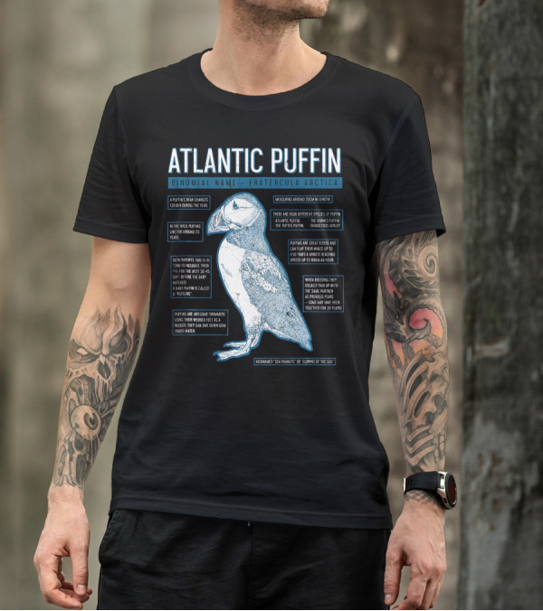 Atlantic Puffin Binomial Name Facts Fratercula Arctica Sea Parrots Clowns Of The Sea T-Shirt