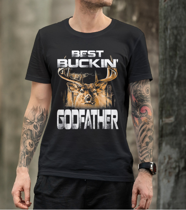Best Buckin' Godfather Deer Hunting Antlers T-Shirt
