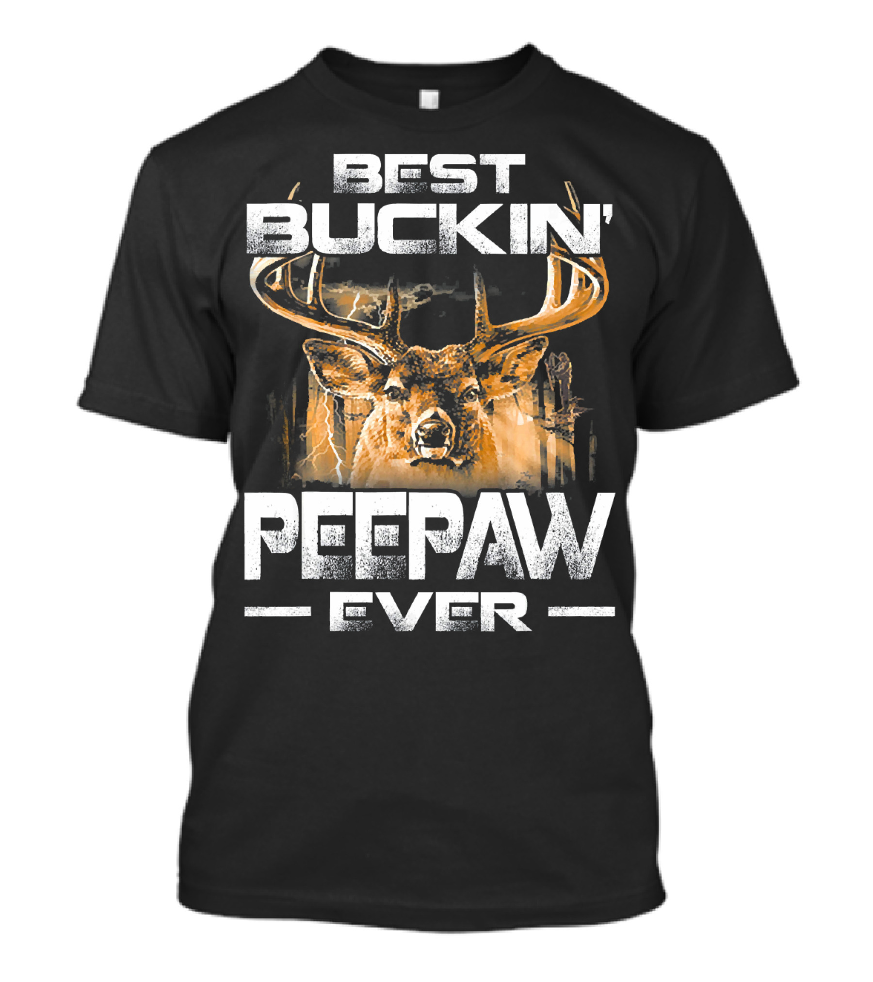 Best Buckin Peepaw Ever Deer Buck Lightning Forest T-Shirt