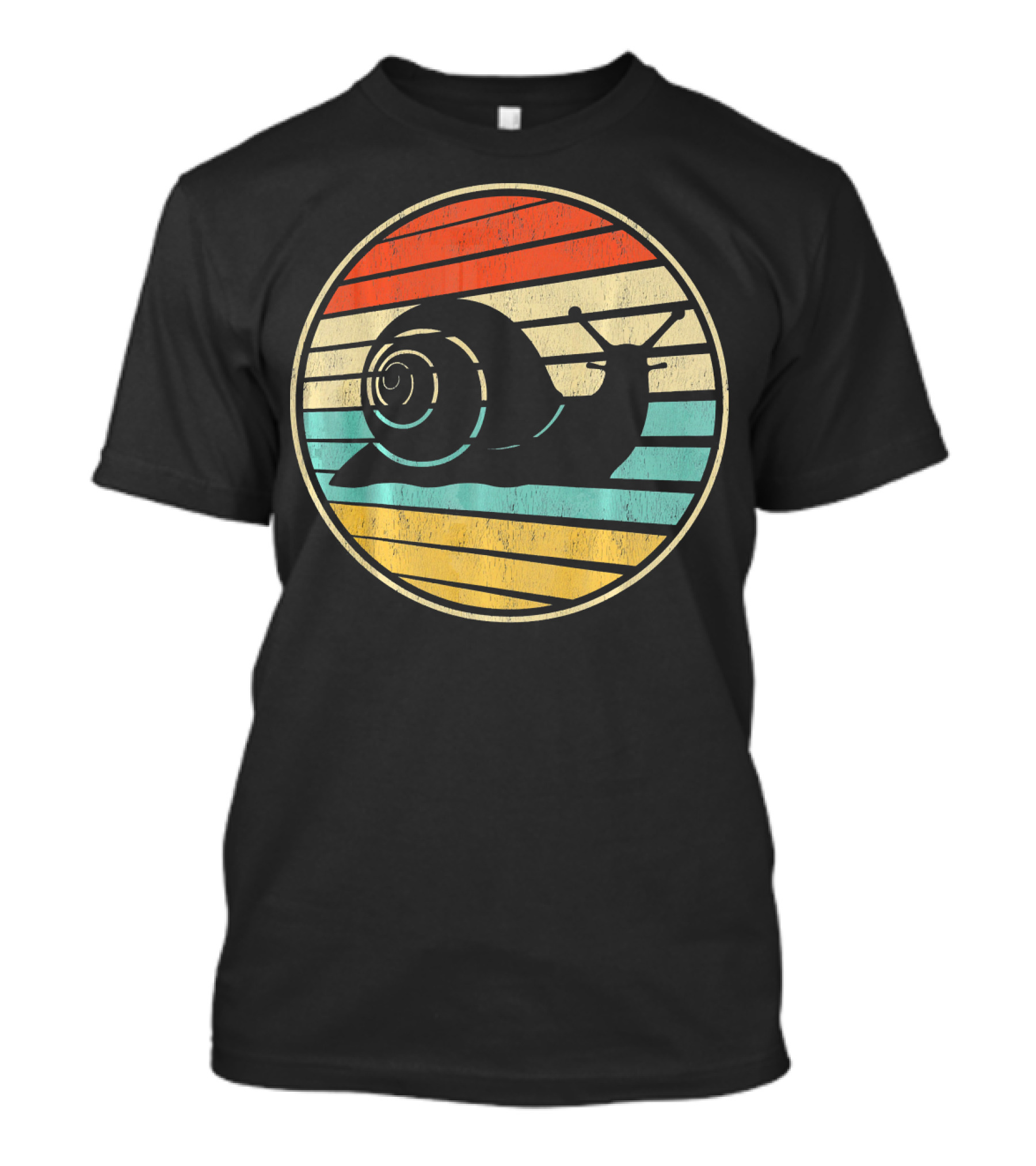 Cool Snail Retro Vintage 70s 80s Striped Circle T-Shirt