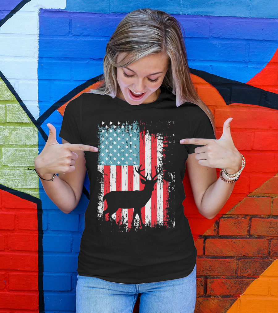 American Flag Buck Silhouette T-Shirt