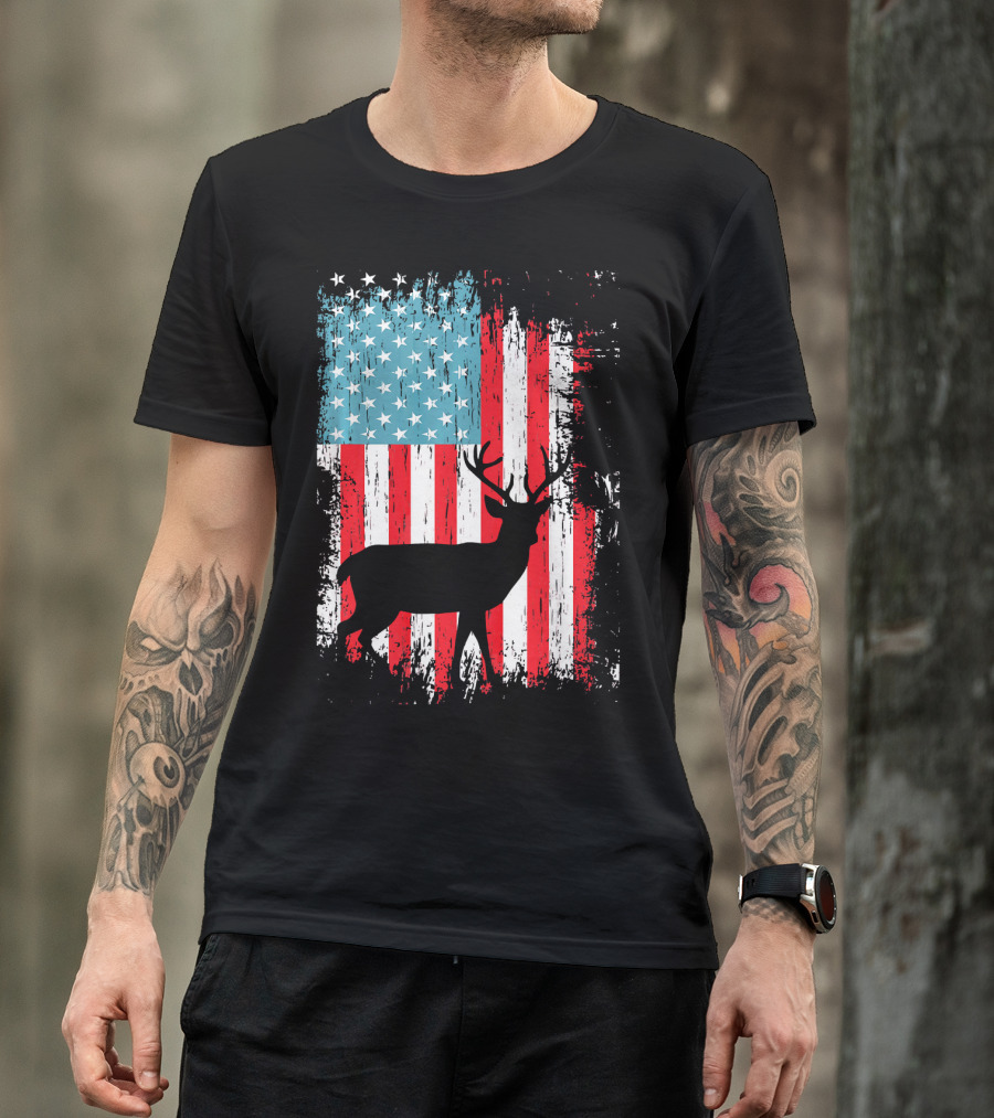 American Flag Buck Silhouette T-Shirt