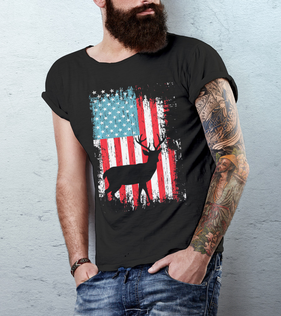 American Flag Buck Silhouette T-Shirt