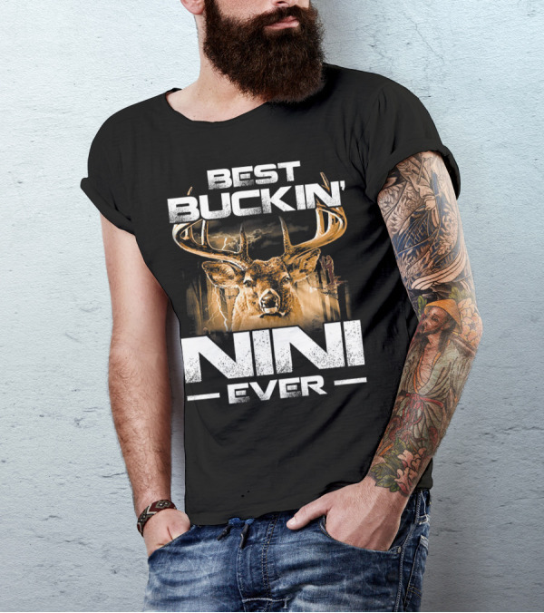 Best Buckin Nini Ever Deer Hunting Buck Antlers T-Shirt