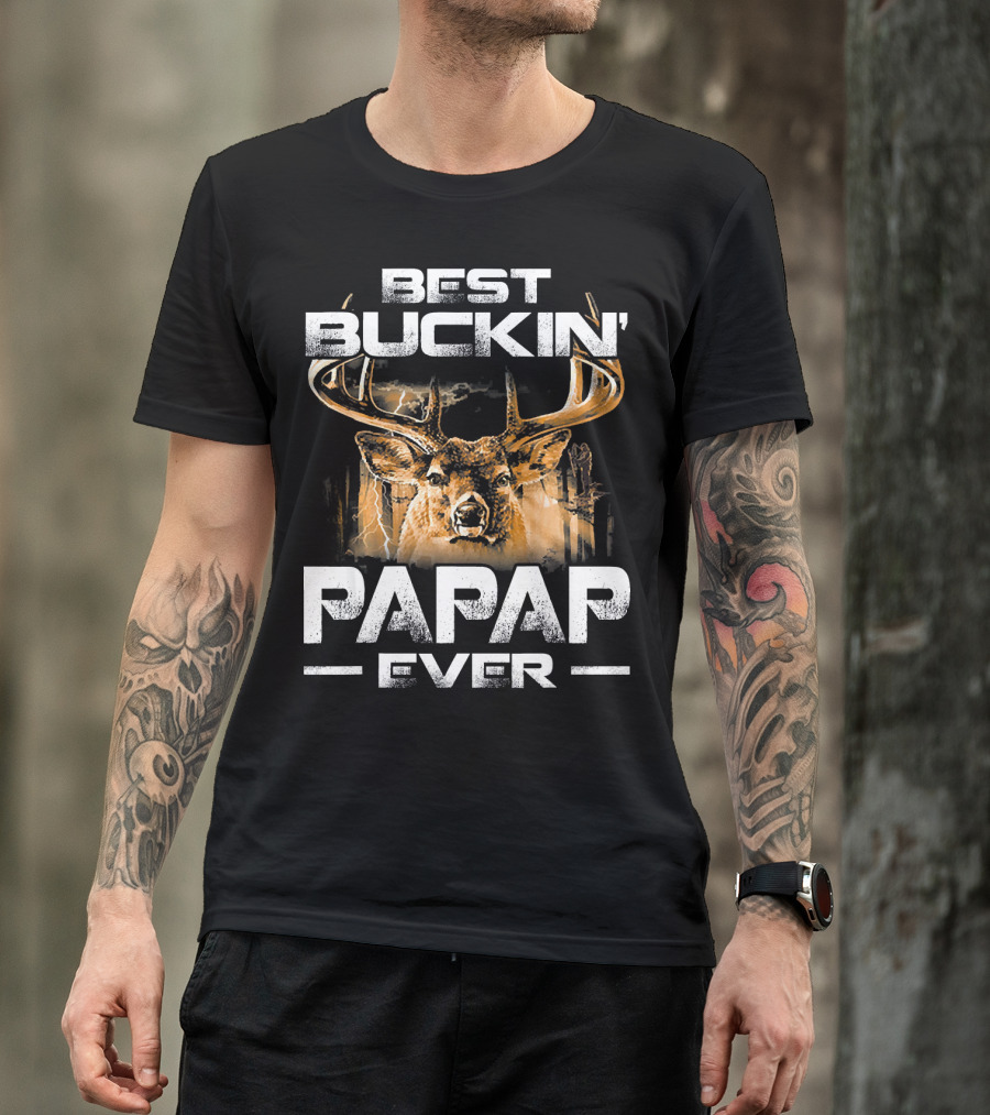 Best Buckin' Papap Ever Deer Huntin' Buck Antlers T-Shirt