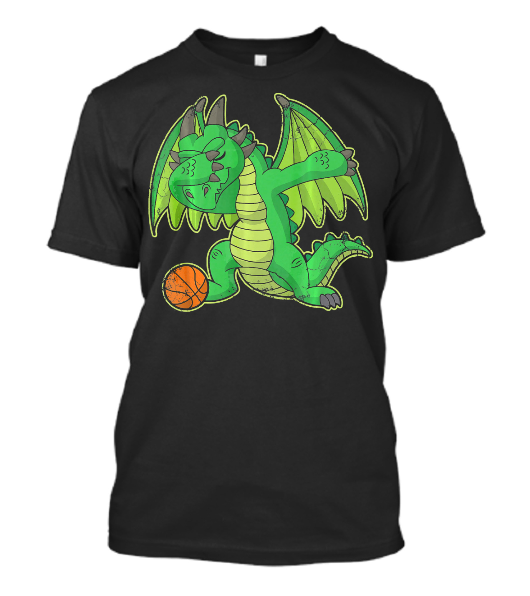 Dabbing Green Dragon With Basketball Ball T-Shirt