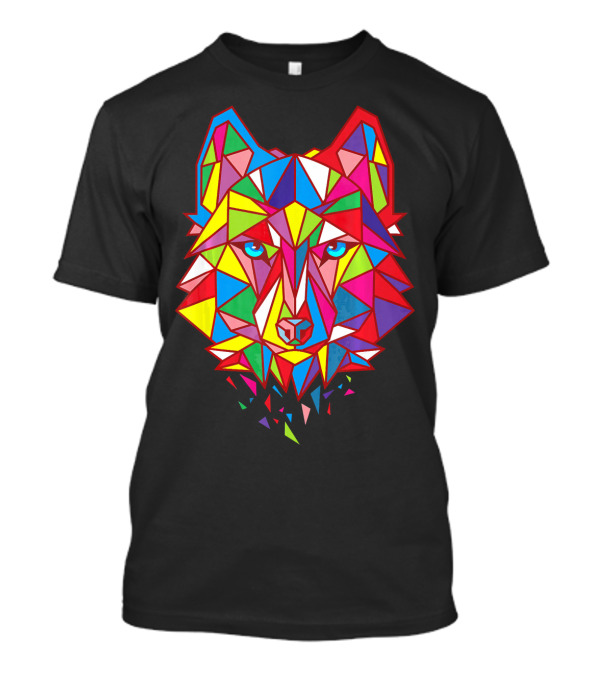 Bad Color Wolf Geometrical Polygonal T-Shirt