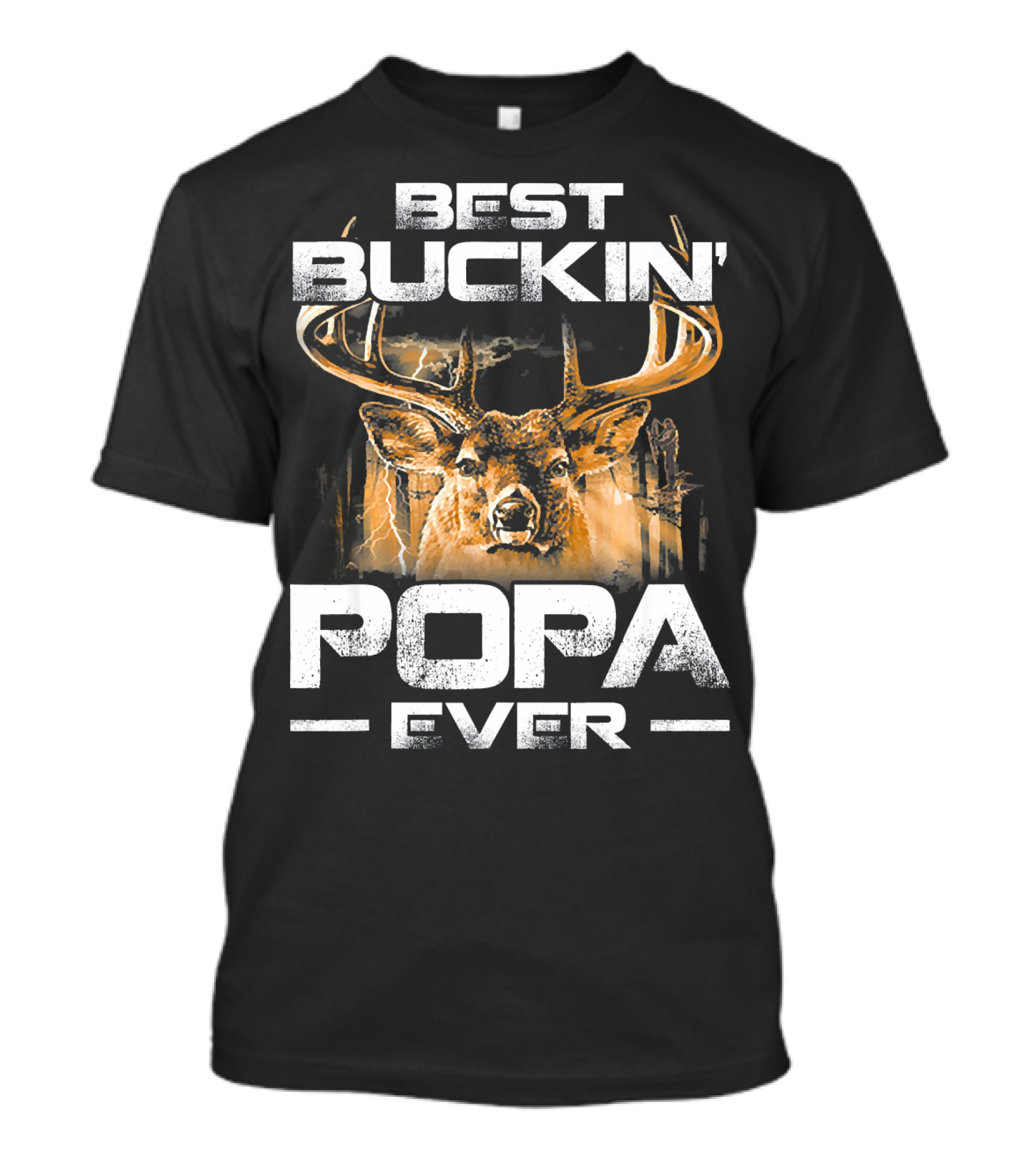 Best Buckin Popa Ever Deer Hunting Stag Antlers Wildlife Adventure T-Shirt