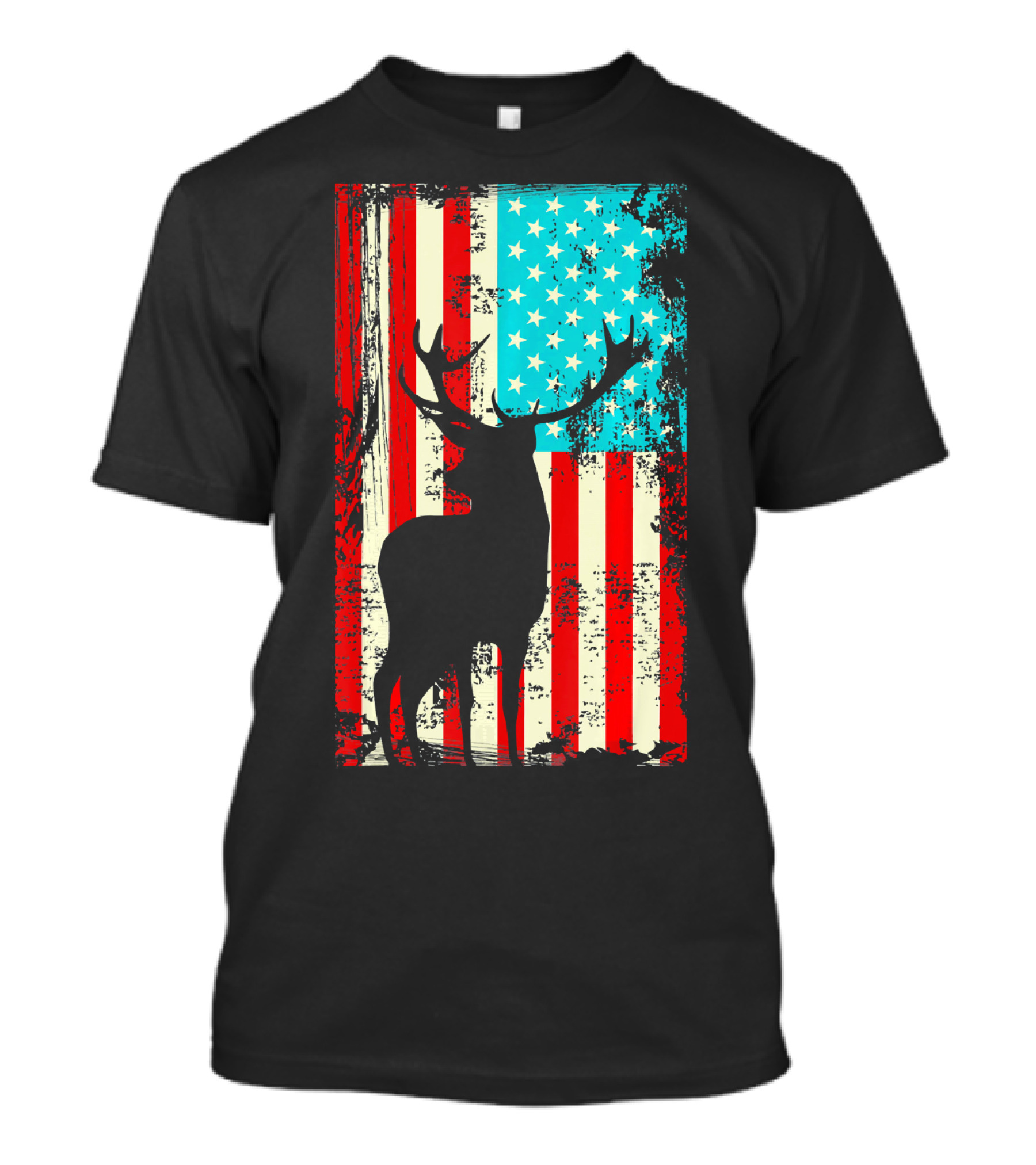 American Patriotic Deer Silhouette T-Shirt