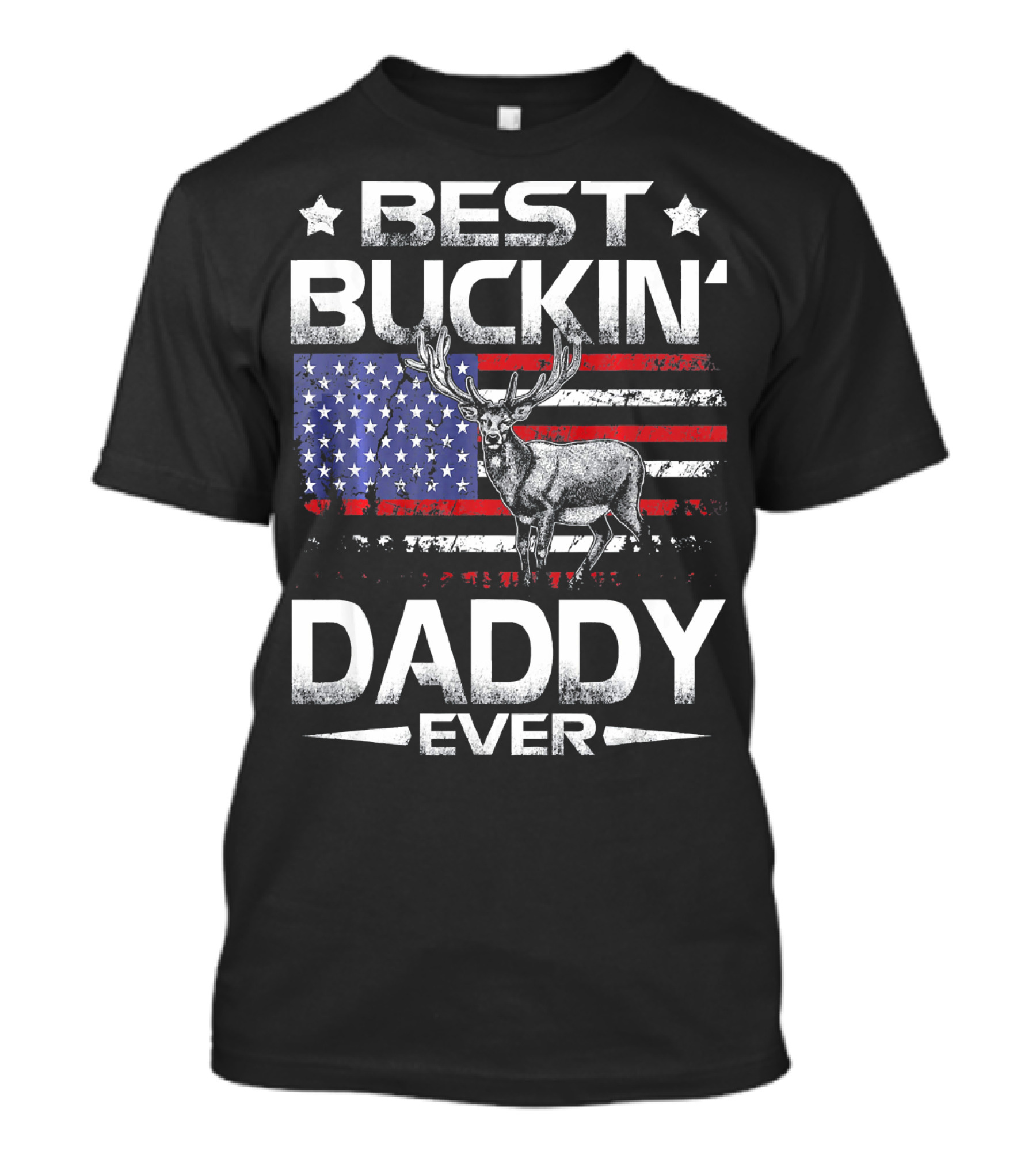 Best Buckin' Daddy Ever Deer Hunting American Flag T-Shirt