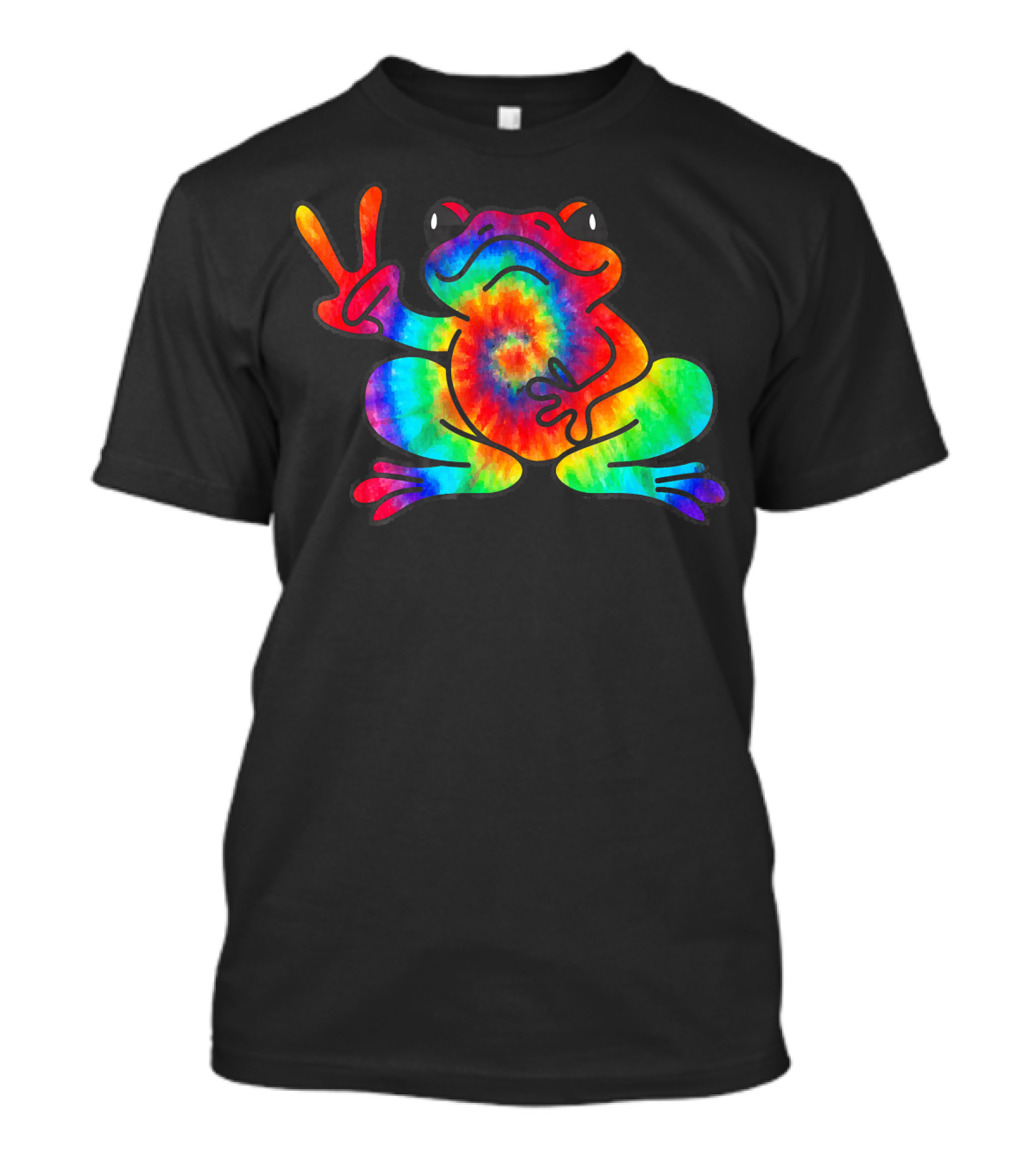 Colorful Peace Frog Tie Dye Vibrant T-Shirt