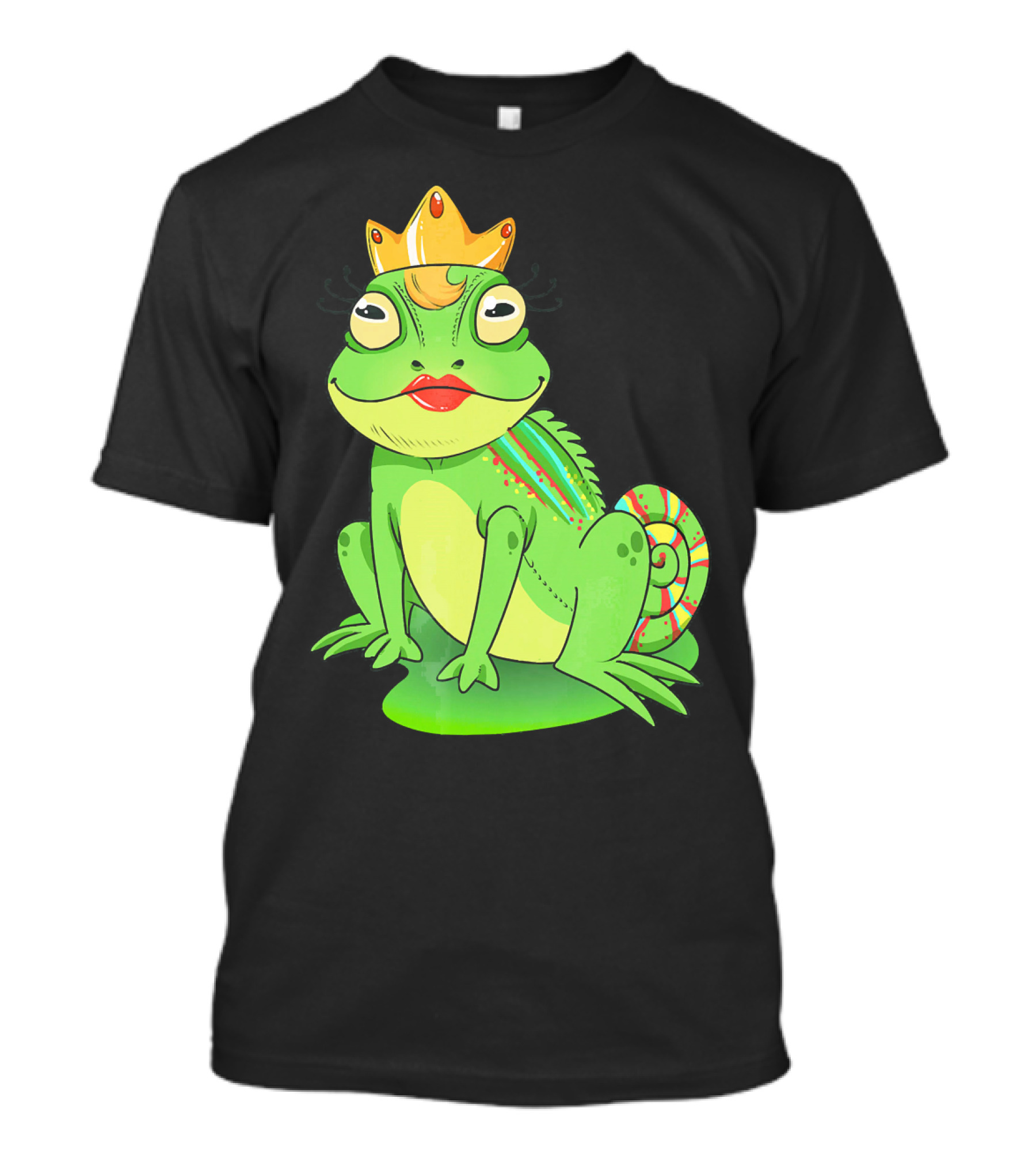 Cute Unique Cartoon Frog Prince Princess Crown T-Shirt