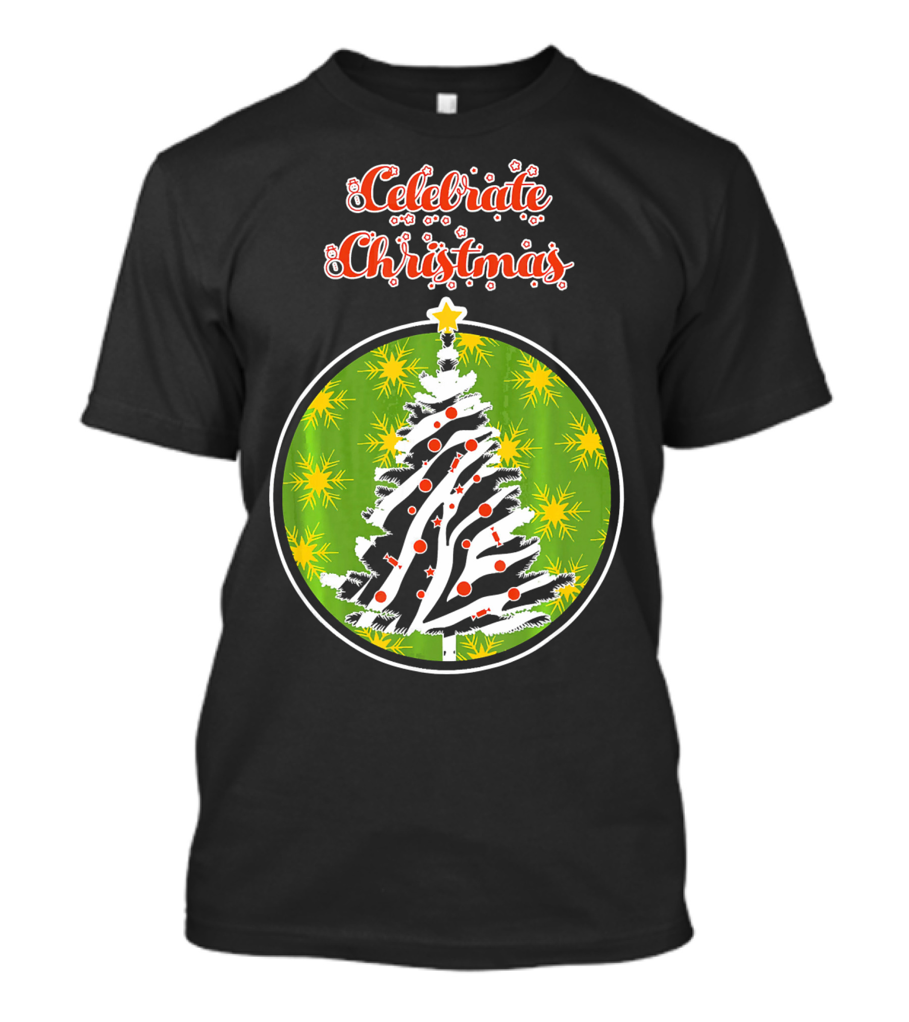 Celebrate Christmas Animal Print Tree T-Shirt