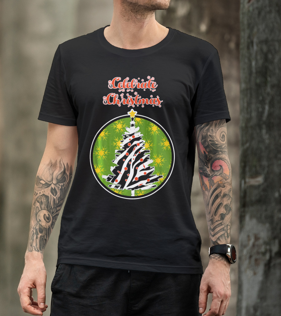 Celebrate Christmas Animal Print Tree T-Shirt