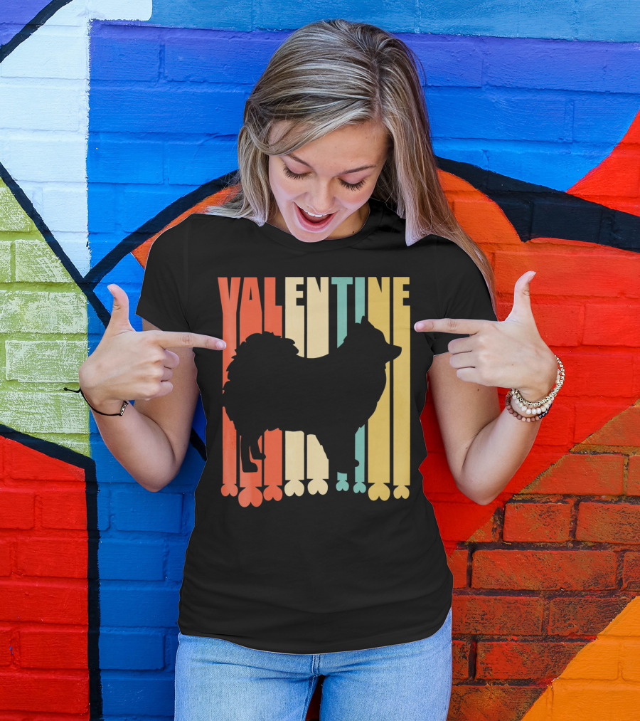 Pomeranian Heart Valentine Vintage T-Shirt