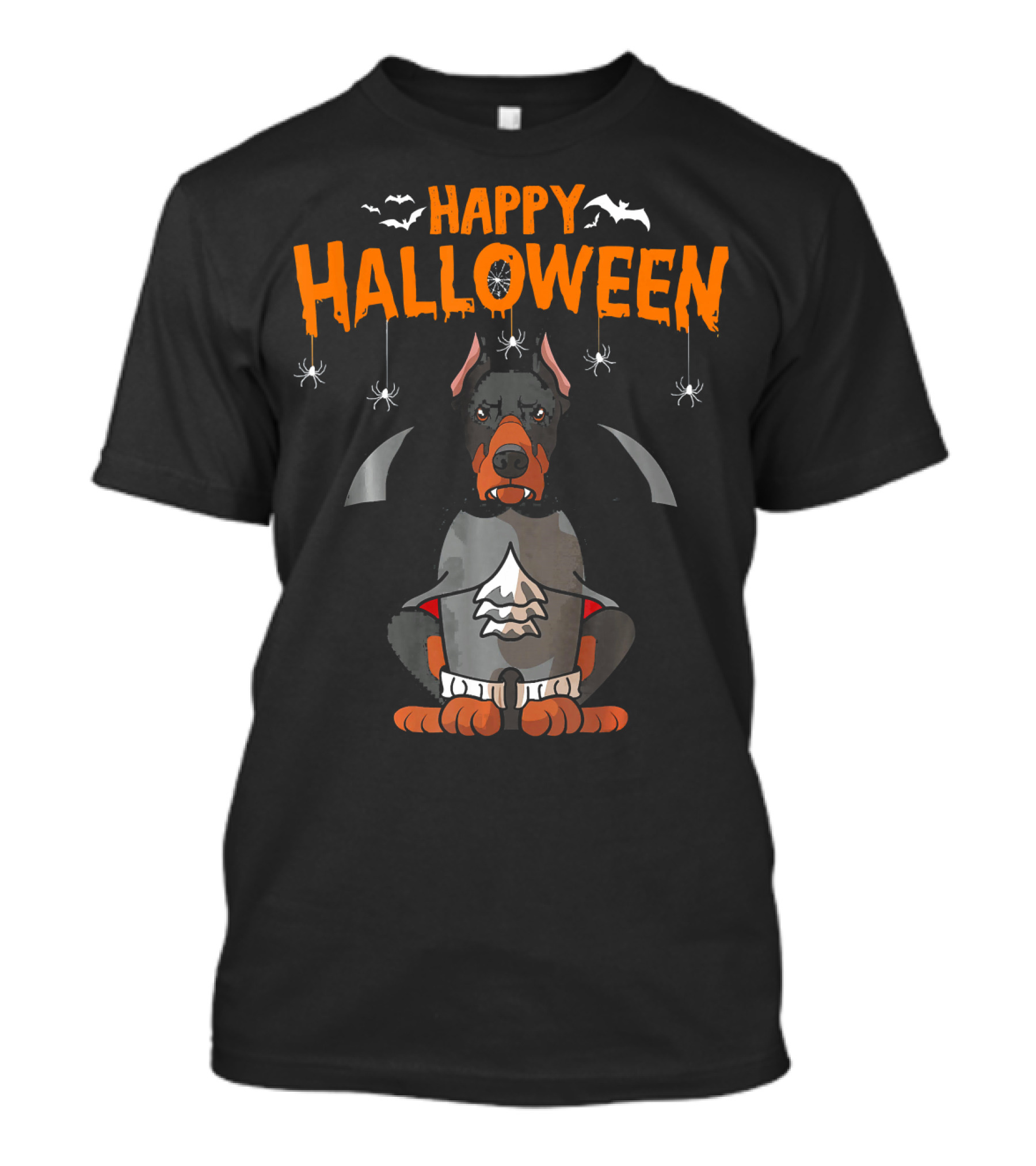 Happy Halloween Funny Doberman Pinscher Vampire T-Shirt