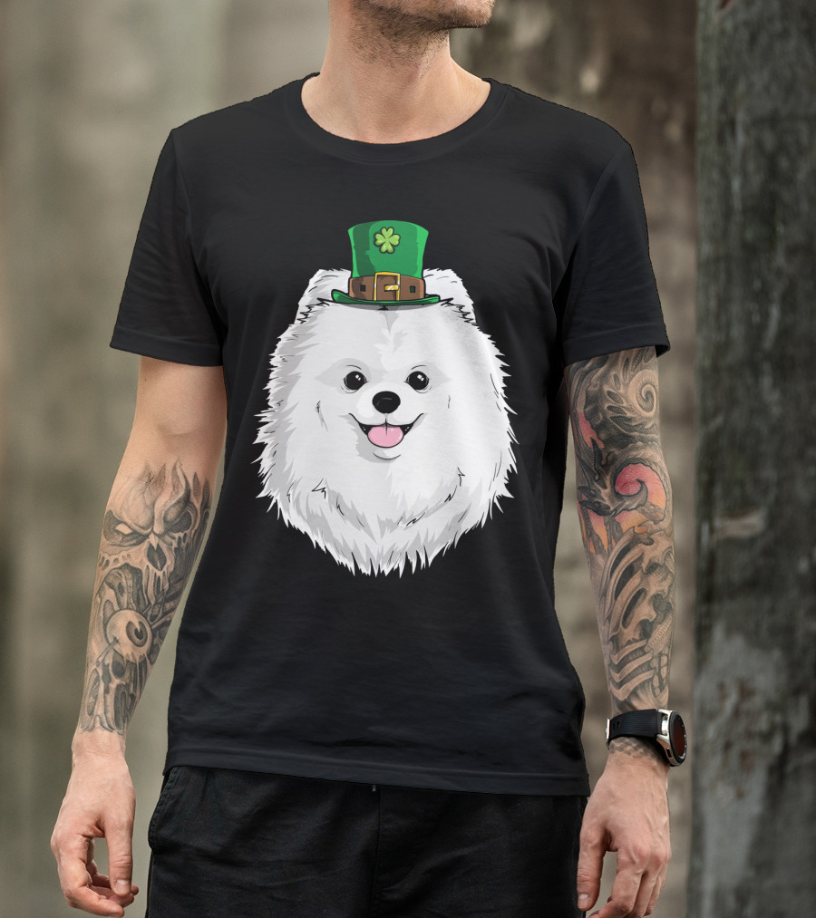 Pomeranian Dog Wearing Leprechaun Hat St Patricks Day T-Shirt