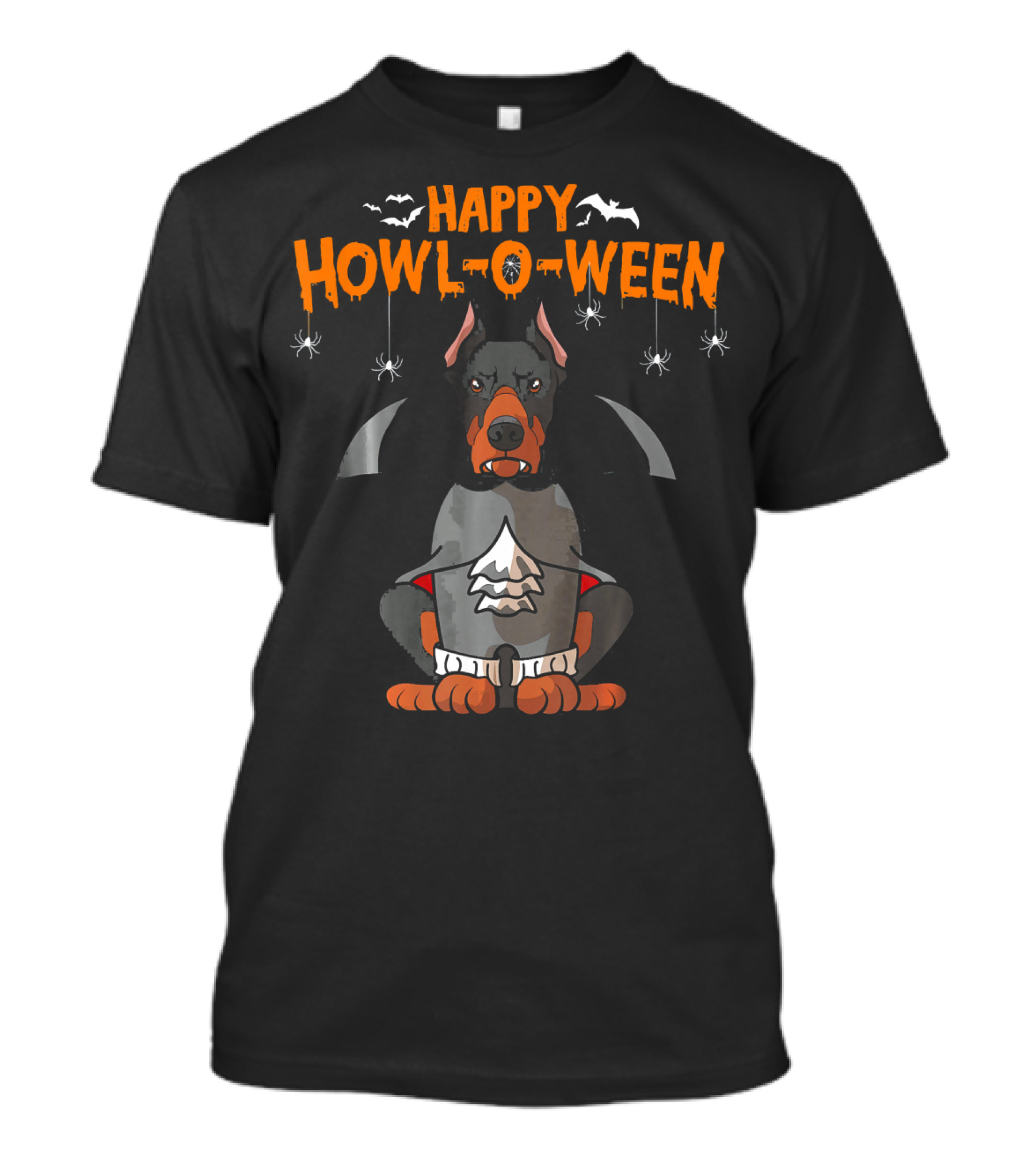 Happy Howl-O-Ween Doberman Pinscher Vampire Costume T-Shirt