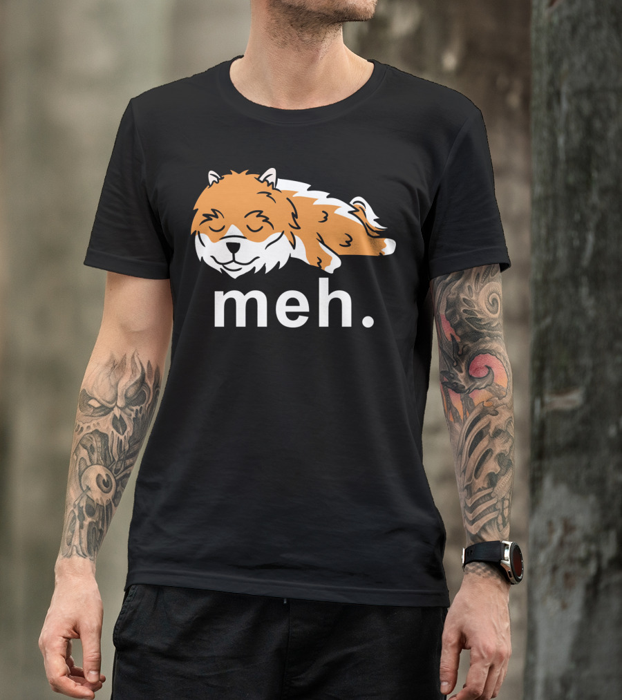 Pomeranian Meh Dog Sleeping T-Shirt
