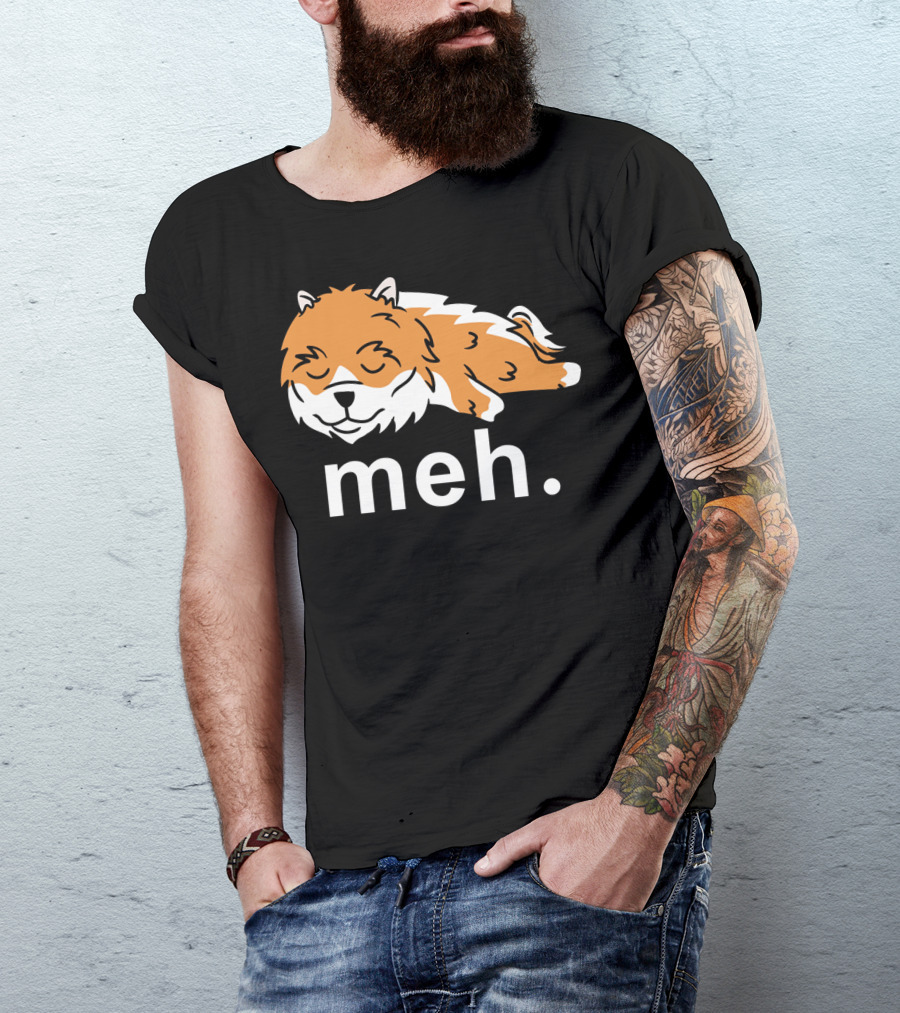 Pomeranian Meh Dog Sleeping T-Shirt