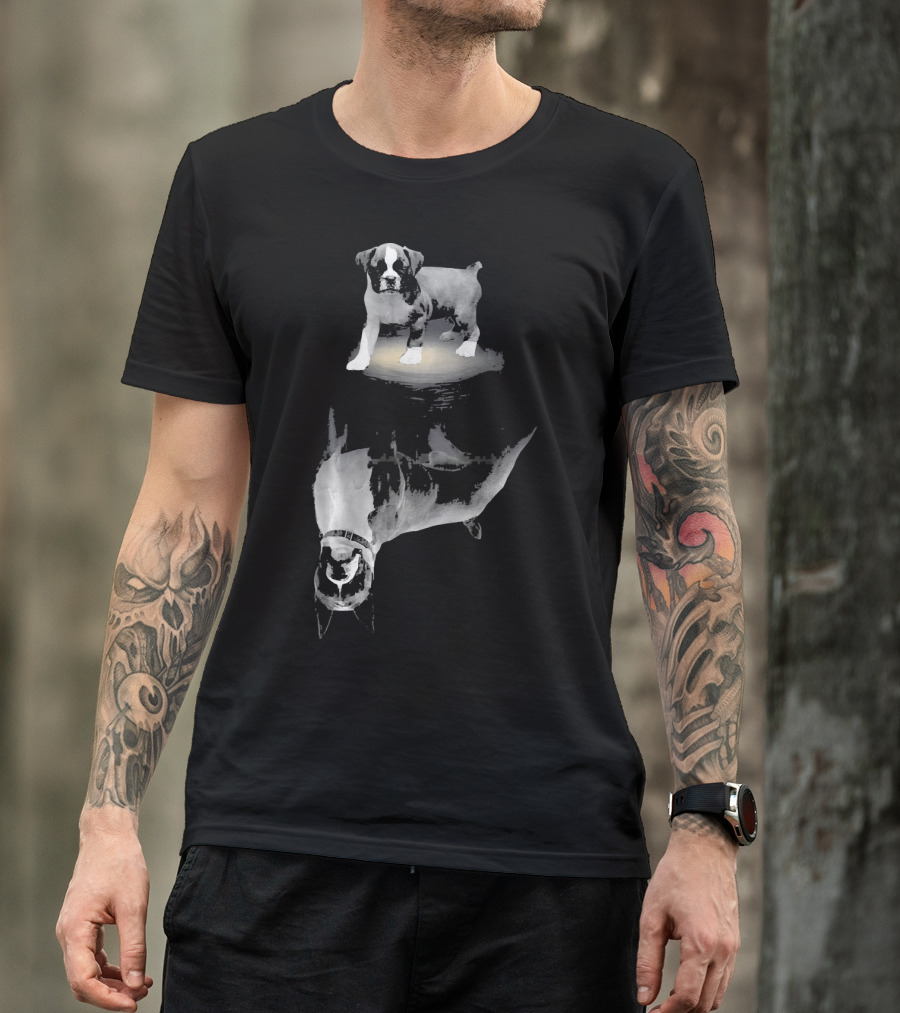 Boxer Dog Mom Of Dogs Reflection Pup And Adult Boxer T-Shirt