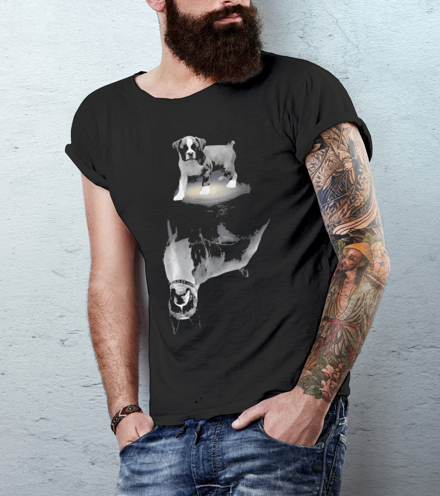 Boxer Dog Mom Of Dogs Reflection Pup And Adult Boxer T-Shirt