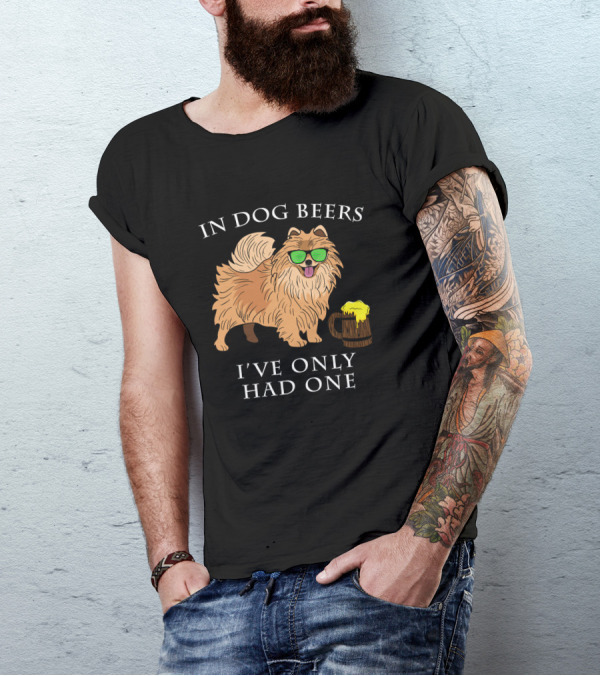 In Dog Beers Pomeranian Sunglasses And Beer Mug T-Shirt