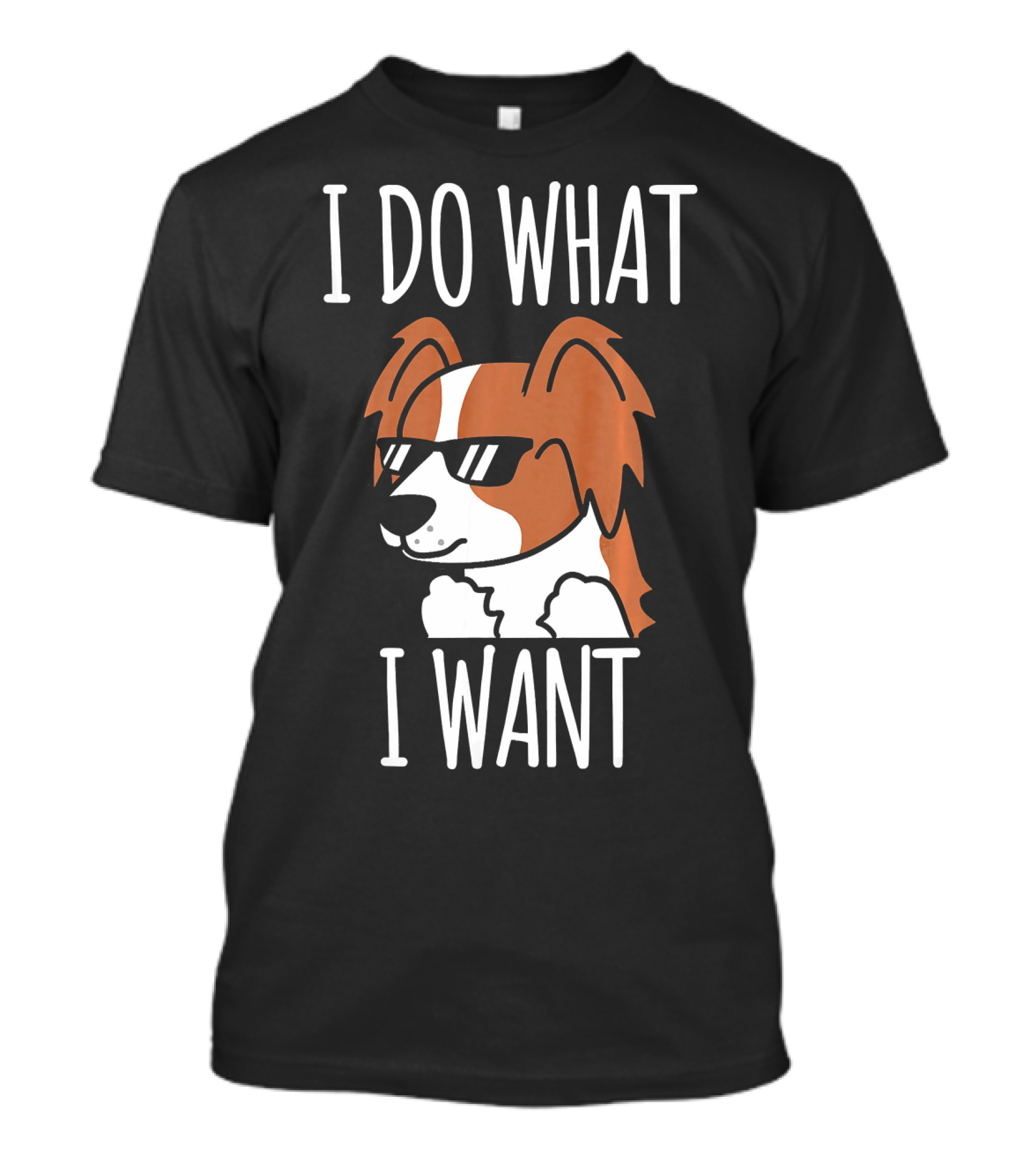 I Do What I Want Papillon Dog With Sunglasses T-Shirt
