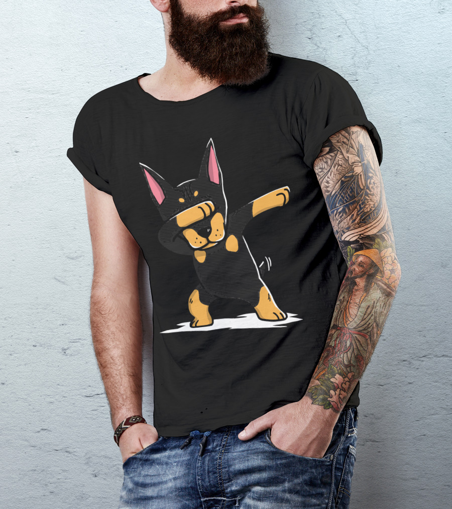 Funny Dabbing Doberman Dance Pose T-Shirt