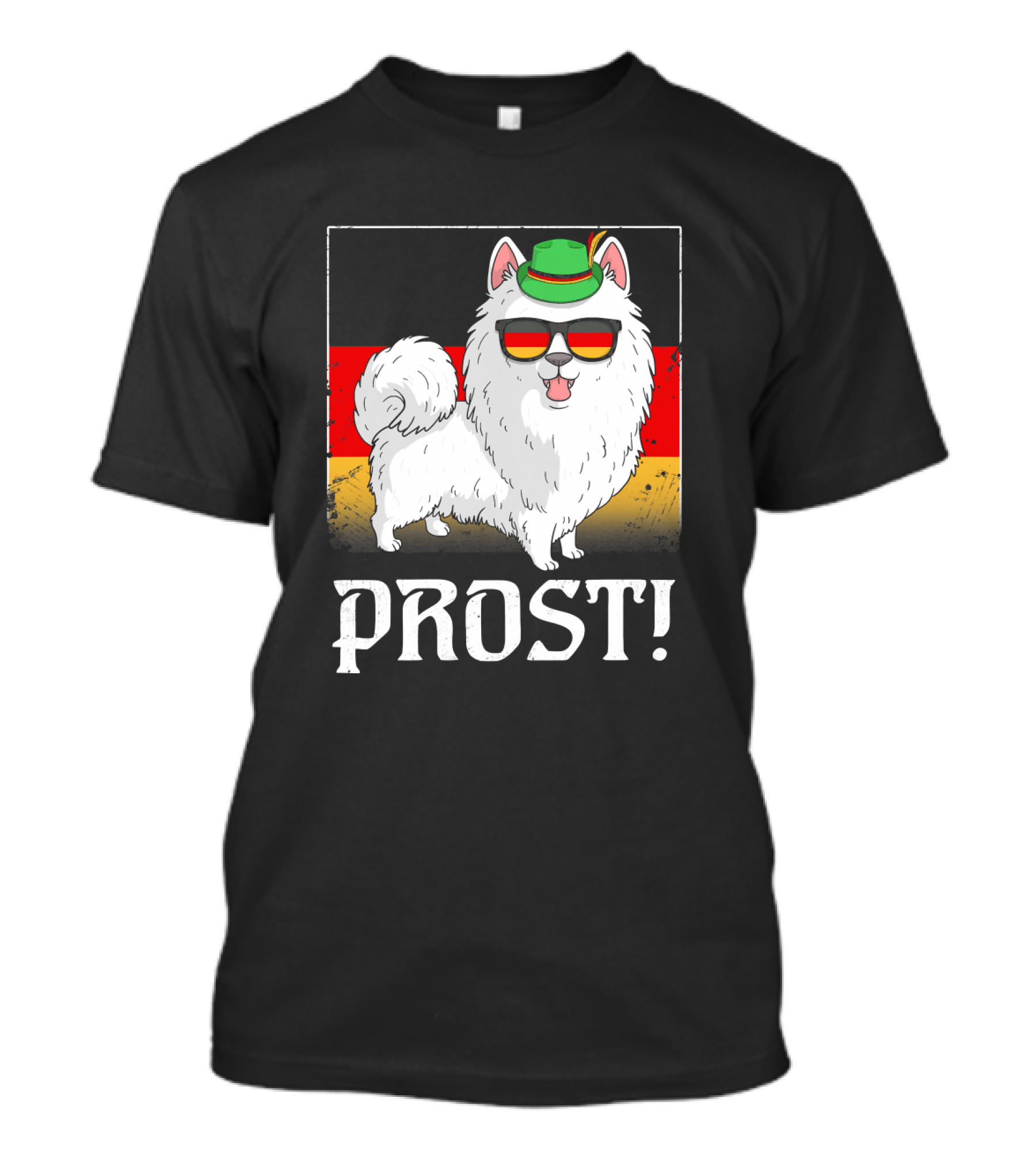 Pomeranian Dog Prost Oktoberfest German Flag Sunglasses Hat T-Shirt