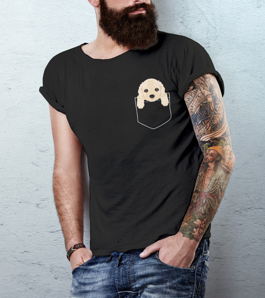 Pocket Cocker Spaniel Puppy Black Shirt Pawfect Dog Lovers Cute Novelty Fashion T-Shirt