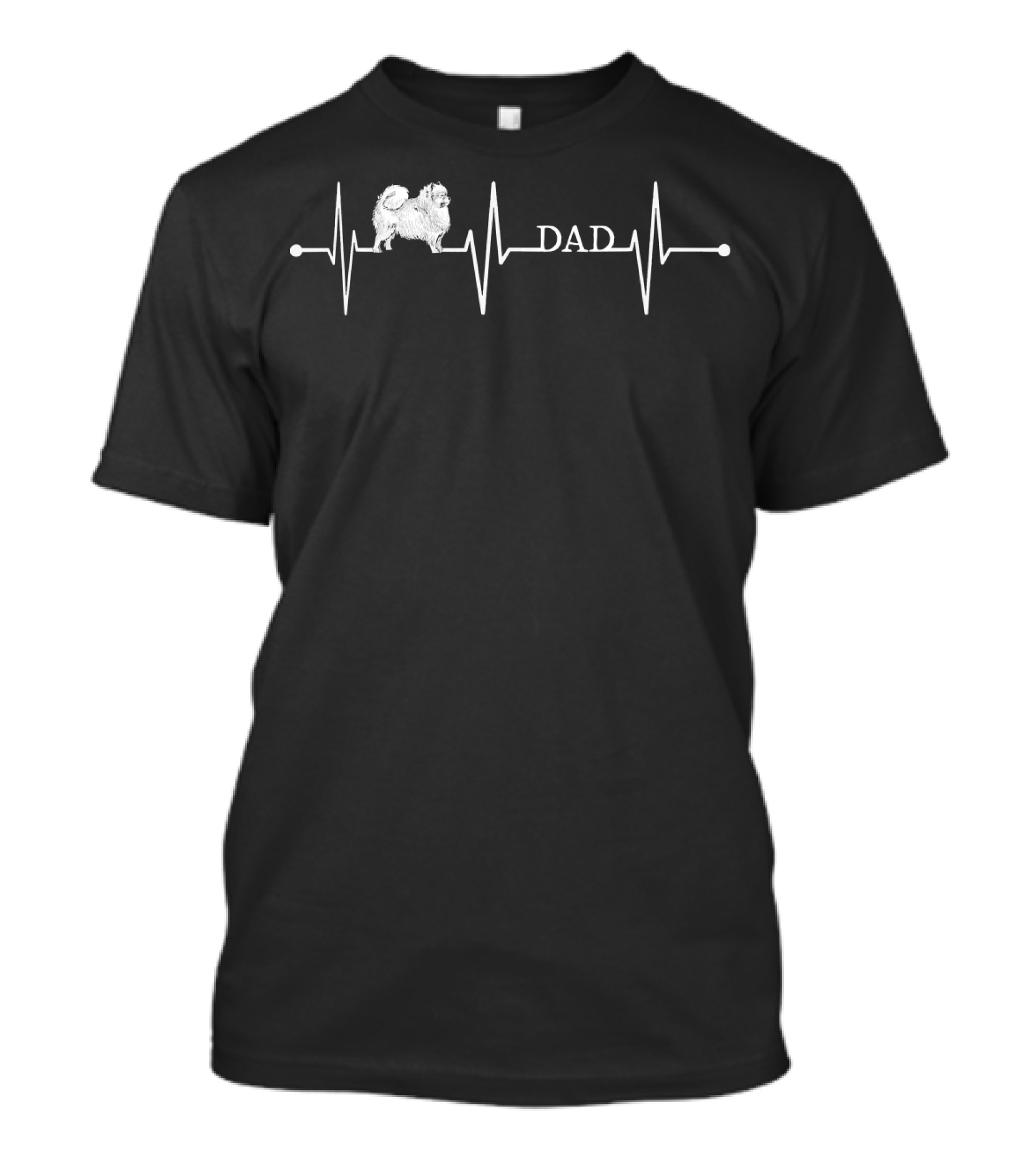 Pomeranian Dad Heartbeat EKG Pet Lover T-Shirt