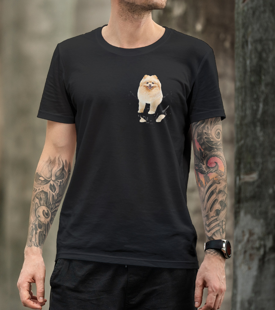 Pomeranian In Your Pocket Dogs Lover Fun Cute Canine Companion T-Shirt