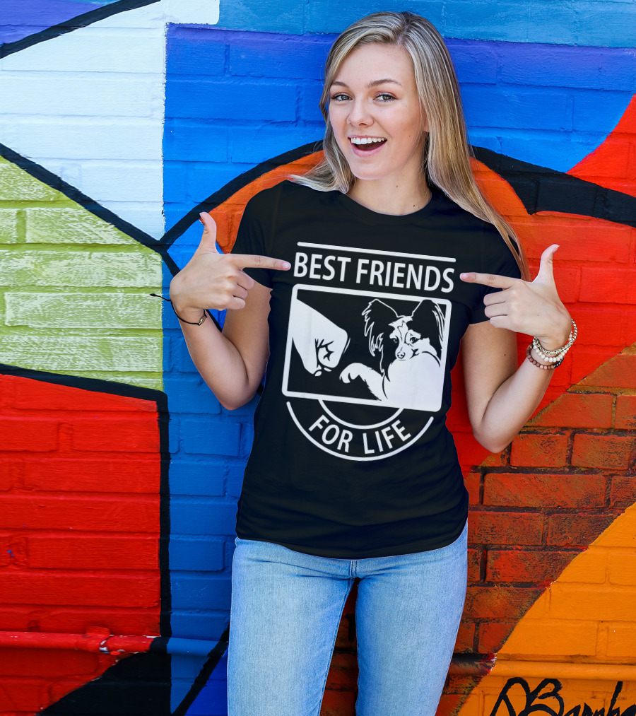 Best Friends For Life Papillon Fist Bump T-Shirt