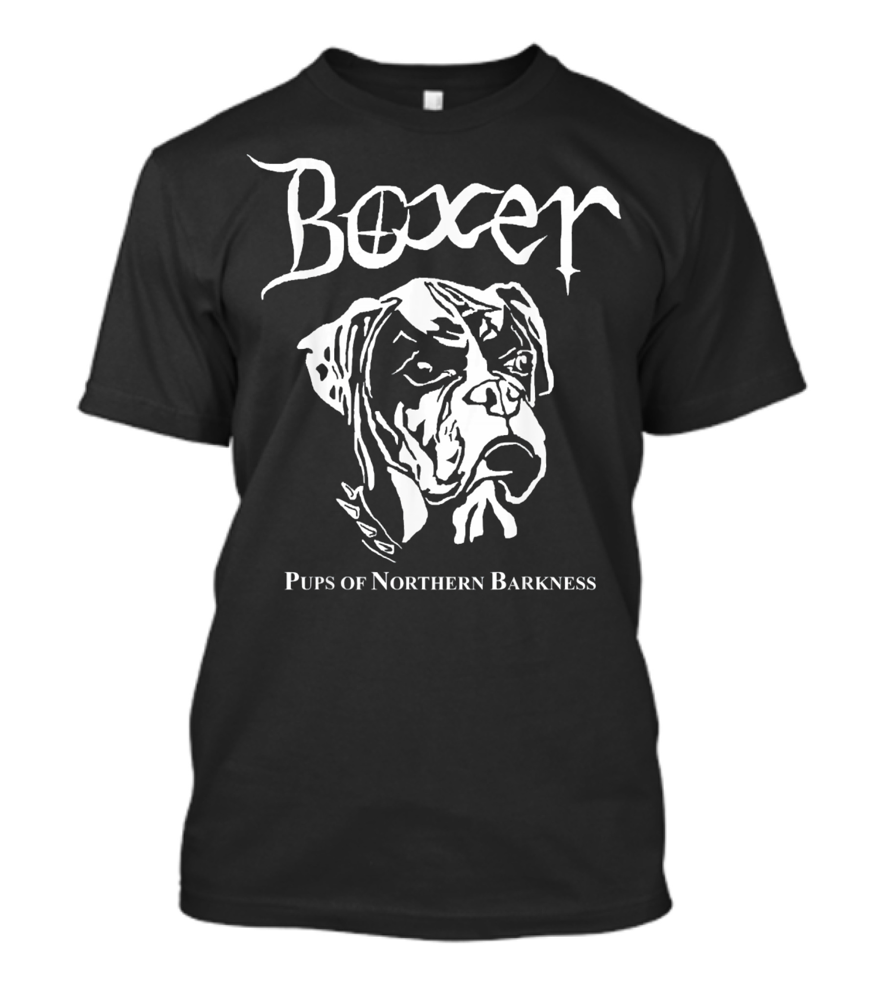 Boxer Pups Of Northern Barkness Black Metal Immortal Abbath Dog T-Shirt