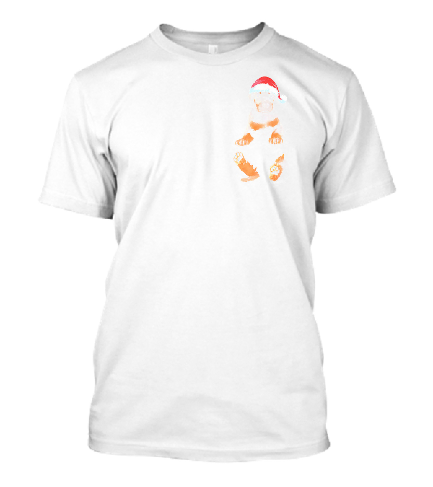 Doberman Pinscher Puppy With Santa Hat In Inside Pocket T-Shirt