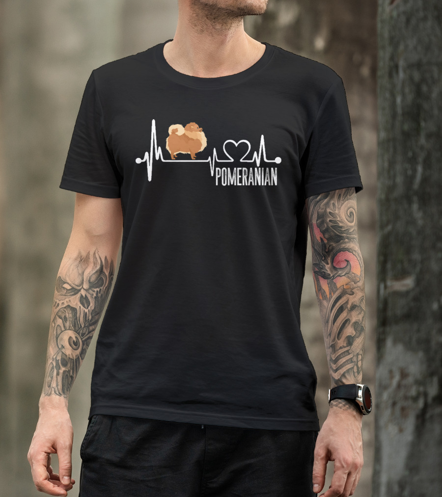 Pomeranian Heartbeat Love T-Shirt